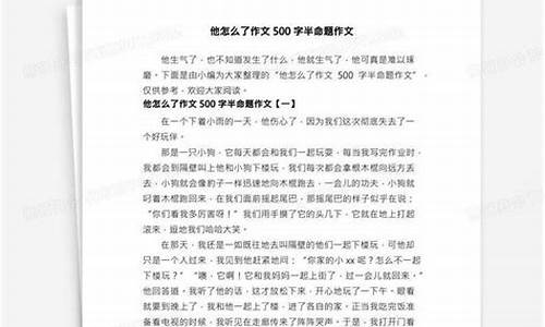 他一一了作文500字五年级