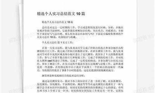 个人实习总结范文_个人实习总结